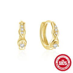 925 sterling silver diamond easy matc huggie earrings
