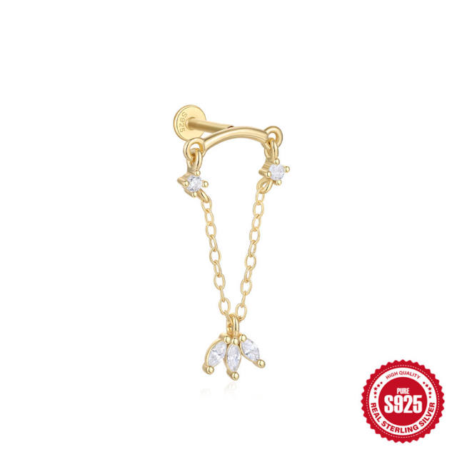 925 sterling silver diamond nap earrings