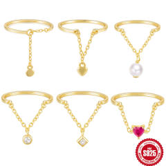 925 sterling silver v shape finger rings