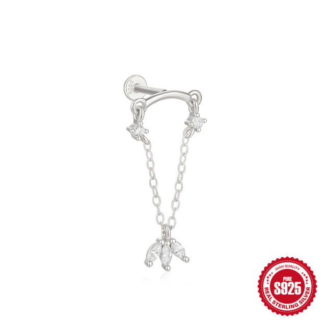 925 sterling silver diamond nap earrings