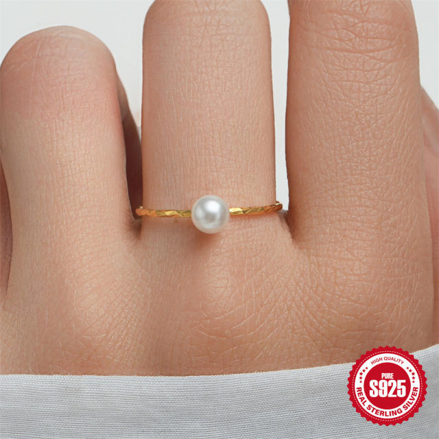 925 sterling silver gold color diamond finger rings