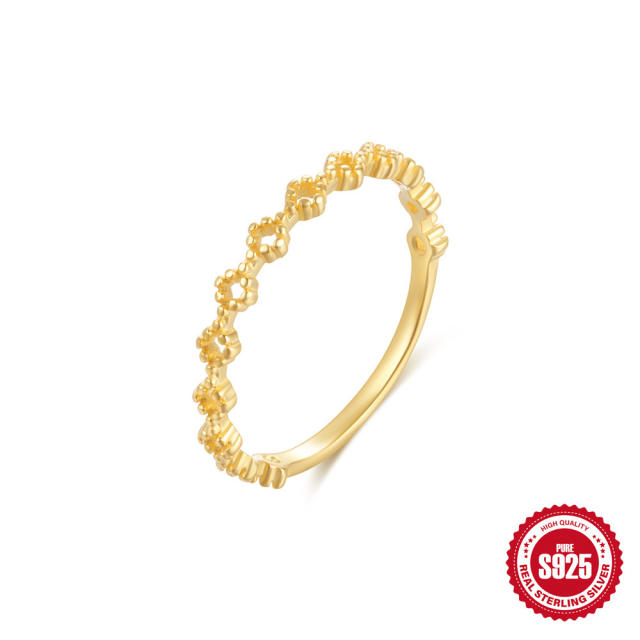 925 sterling silver gold color diamond finger rings