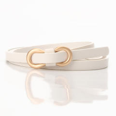 Concise 8 buckle colorful PU leather belt skinny knot belt