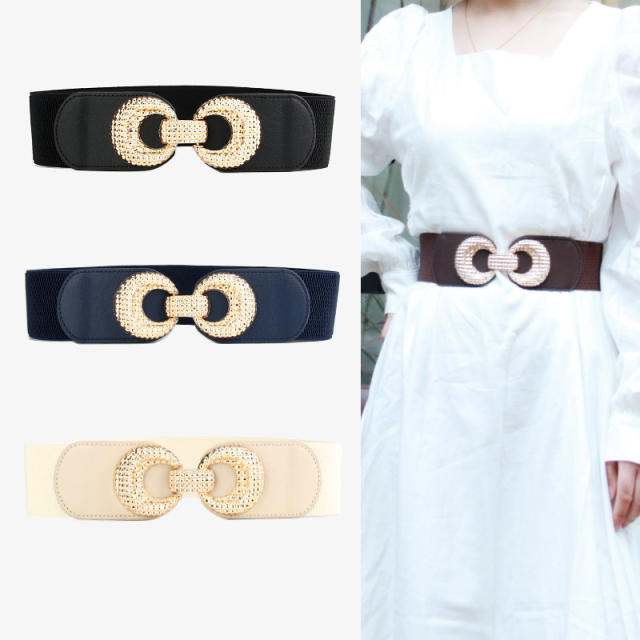 Elegant easy match women dress elastic corset belt