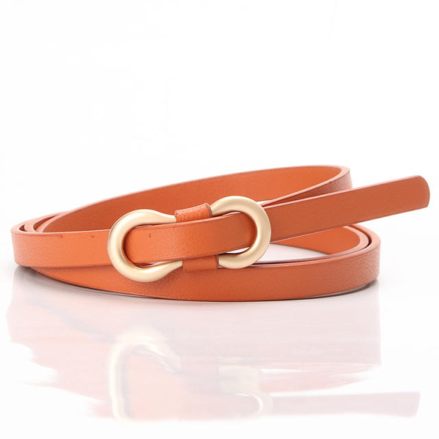Concise 8 buckle colorful PU leather belt skinny knot belt