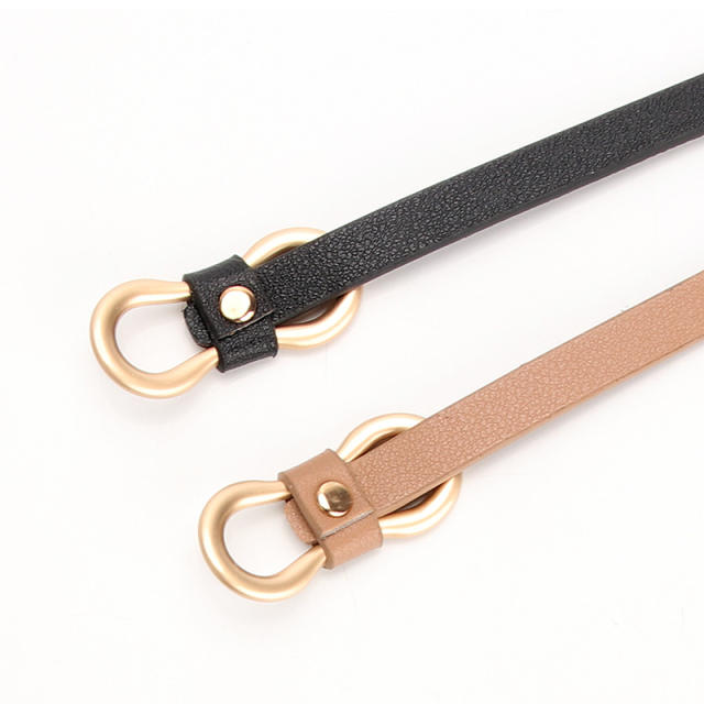 Concise 8 buckle colorful PU leather belt skinny knot belt