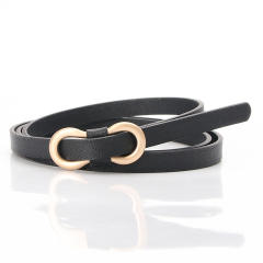 Concise 8 buckle colorful PU leather belt skinny knot belt