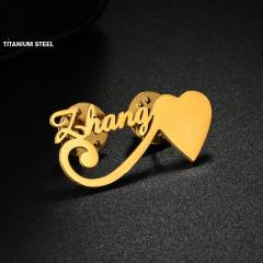 Personality custom name stainless steel brooch