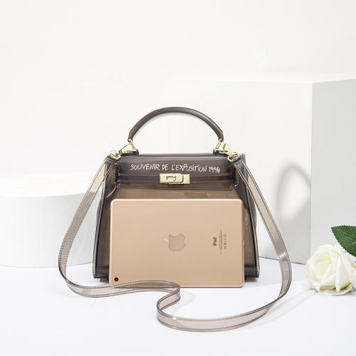 Summer hot sale candy color clear PVC handbag crossbody bag