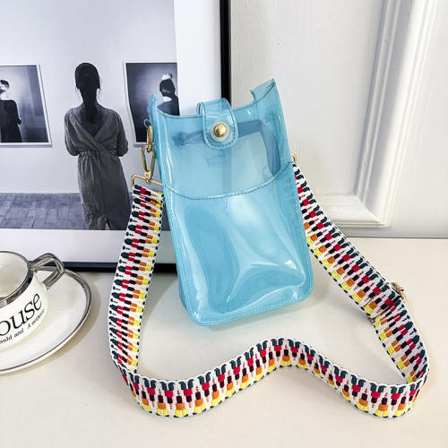 Hot sale candy color PVC material clear crossbody bag mini bag phone bag