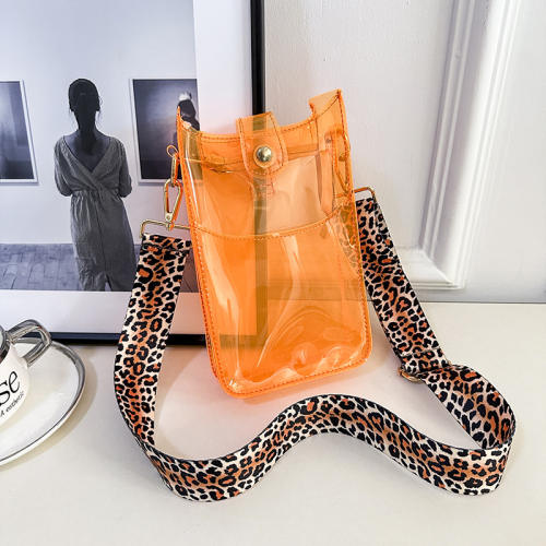 Hot sale candy color PVC material clear crossbody bag mini bag phone bag