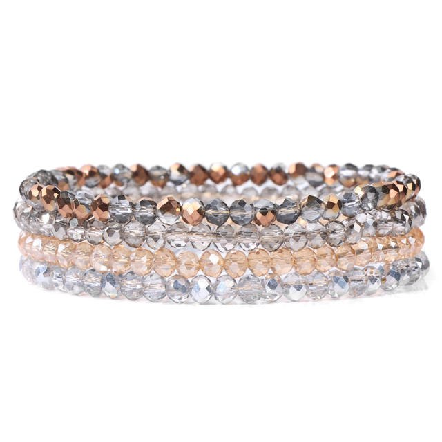 4pcs set colorful crystal bead bracelet for women friendship bracelet