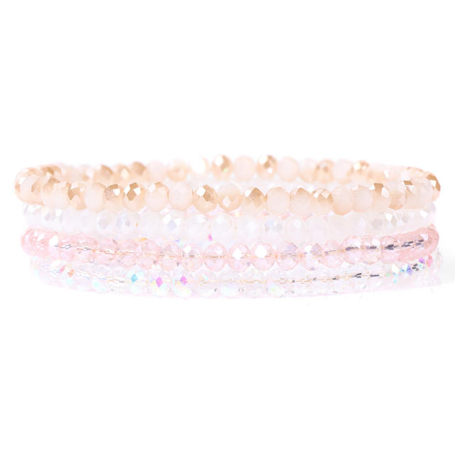 4pcs set colorful crystal bead bracelet for women friendship bracelet