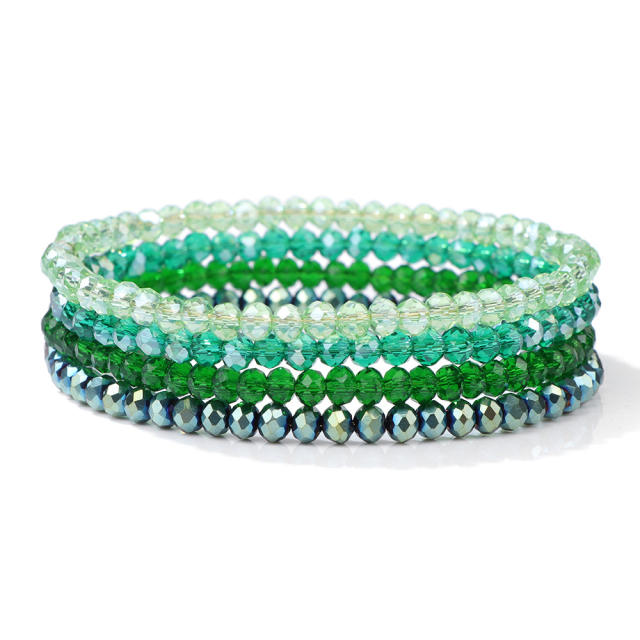 4pcs set colorful crystal bead bracelet for women friendship bracelet