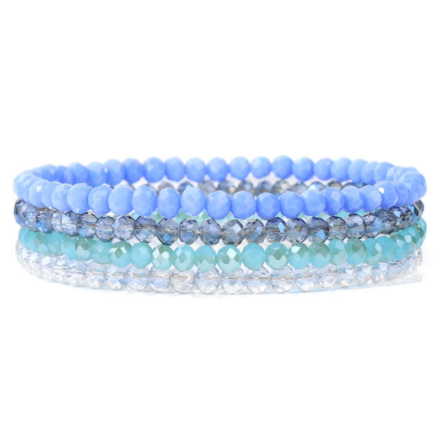4pcs set colorful crystal bead bracelet for women friendship bracelet