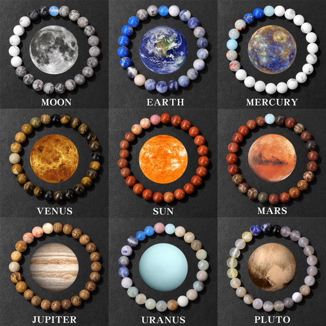 Solar System Eight Planets Energy Bracelet Natural stone bracelet