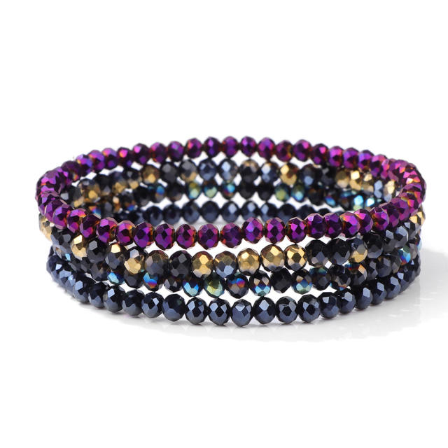 4pcs set colorful crystal bead bracelet for women friendship bracelet