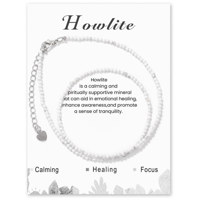 Chic tiny bead colorful natural stone bead choker necklace