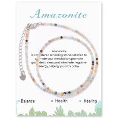 Chic tiny bead colorful natural stone bead choker necklace