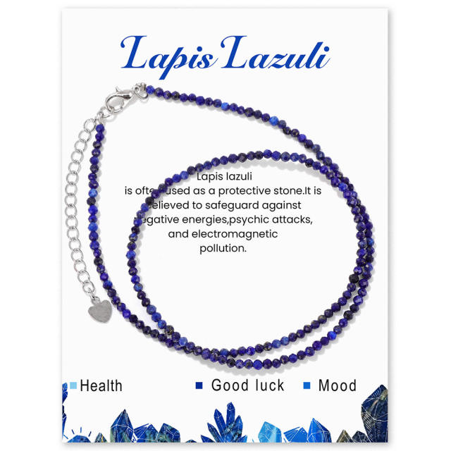 Chic tiny bead colorful natural stone bead choker necklace