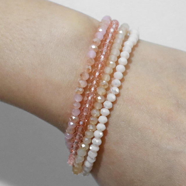4pcs set colorful crystal bead bracelet for women friendship bracelet
