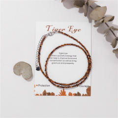 Chic tiny bead colorful natural stone bead choker necklace