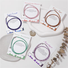 Chic tiny bead colorful natural stone bead choker necklace
