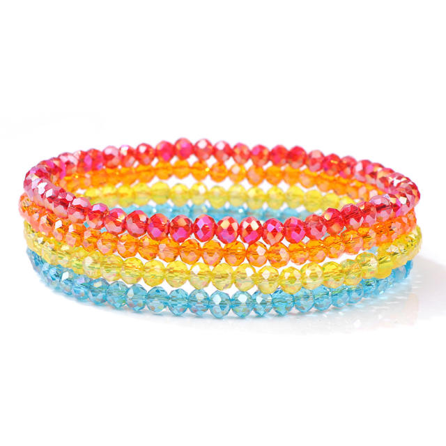 4pcs set colorful crystal bead bracelet for women friendship bracelet