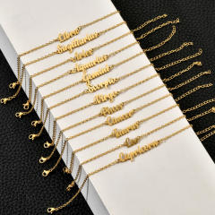 Classic zodiac series cable chain stainless steel anklet