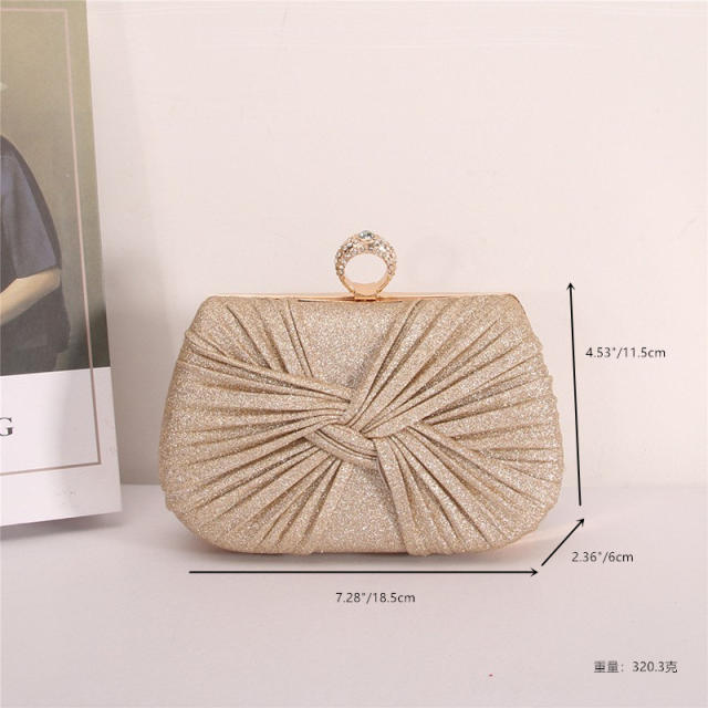 New design folded design gliter women evening bag clutch bag