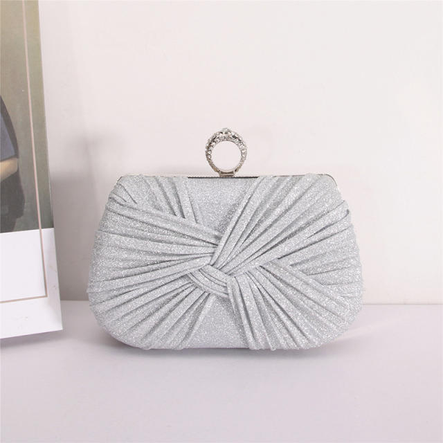 New design folded design gliter women evening bag clutch bag