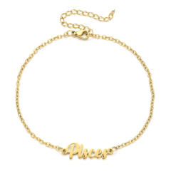 Classic zodiac series cable chain stainless steel anklet