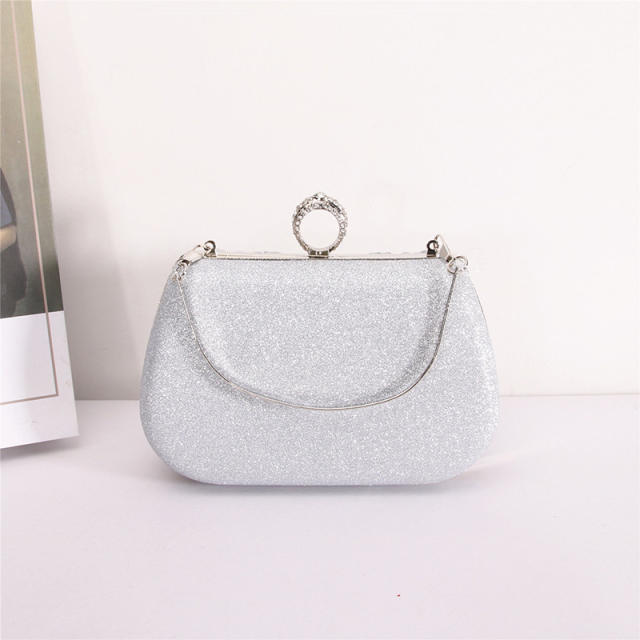 New design folded design gliter women evening bag clutch bag