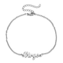 Classic zodiac series cable chain stainless steel anklet