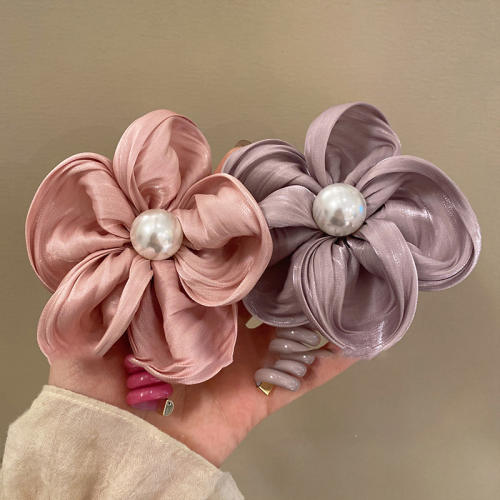 Sweet fabric flower hair ties