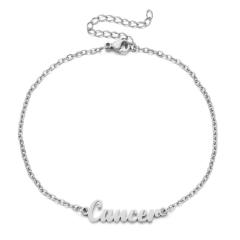 Classic zodiac series cable chain stainless steel anklet