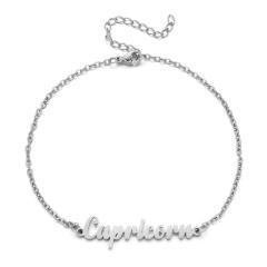 Classic zodiac series cable chain stainless steel anklet