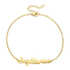 Classic zodiac series cable chain stainless steel anklet