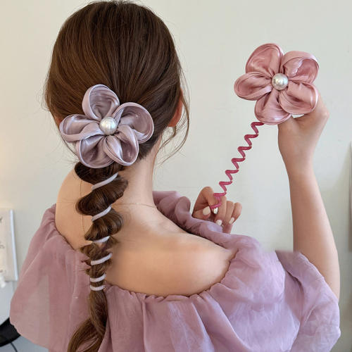 Sweet fabric flower hair ties