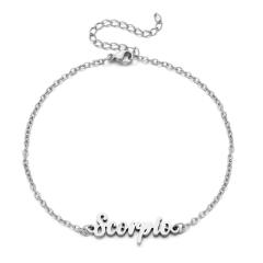 Classic zodiac series cable chain stainless steel anklet