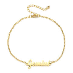 Classic zodiac series cable chain stainless steel anklet