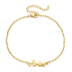 Classic zodiac series cable chain stainless steel anklet