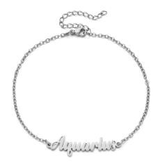 Classic zodiac series cable chain stainless steel anklet