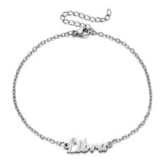 Classic zodiac series cable chain stainless steel anklet