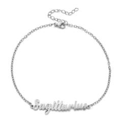 Classic zodiac series cable chain stainless steel anklet