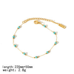 18KG natural fresh natural stone stainless steel anklet bracelet