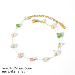 18KG natural fresh natural stone stainless steel anklet bracelet