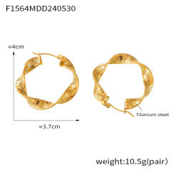 Chic twisted hoop earrings stainless steel earrings