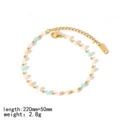 18KG natural fresh natural stone stainless steel anklet bracelet