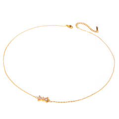 18KG dainty bow stainless steel necklace
